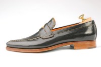 116-01 pointy slip-on by Rozsnyai handmade shoes green calf (2)